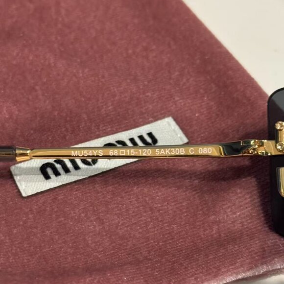 Miu Miu Black Shield Sunnies Gold Accent Trendy It Girl Style main image 4
